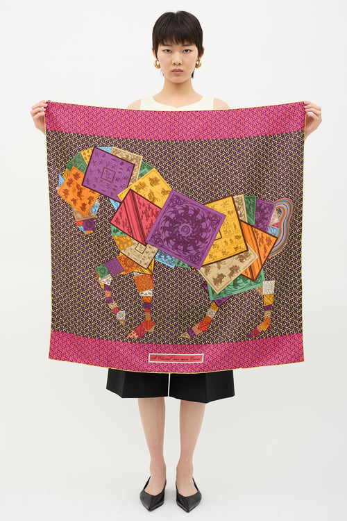 Hermès Silk À Cheval Sur Mon Carré 90 Scarf