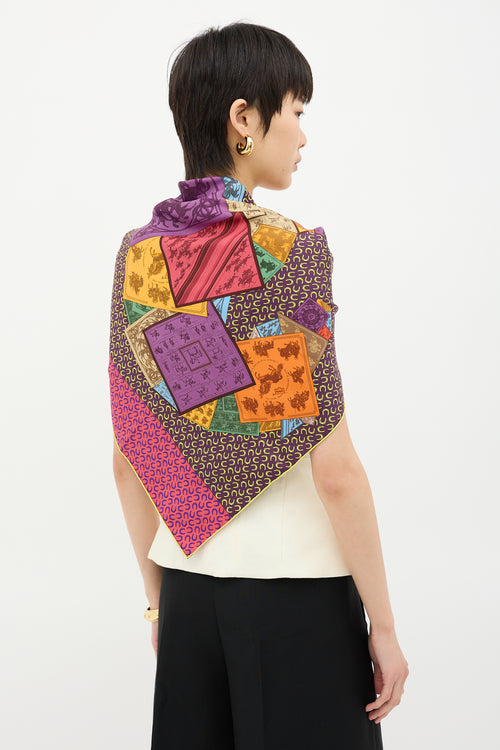 Hermès Silk À Cheval Sur Mon Carré 90 Scarf