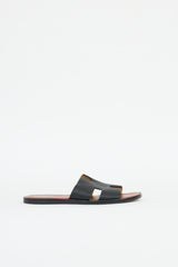 Hermès Noir leather Izmir H sandals