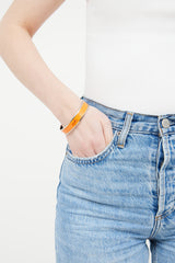 Hermès Orange Enamel Caleche Bracelet