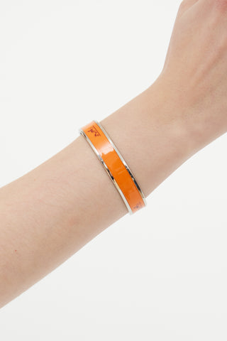 Hermès Orange Enamel Caleche Bracelet