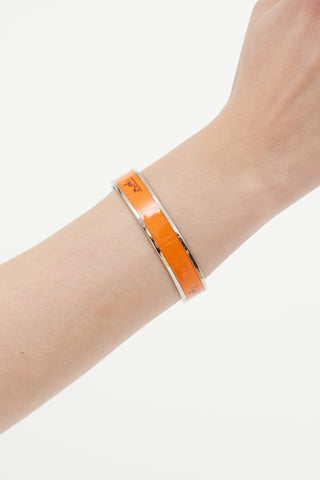 Hermès Orange Enamel Caleche Bracelet