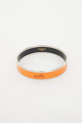 Hermès Orange Enamel Caleche Bracelet