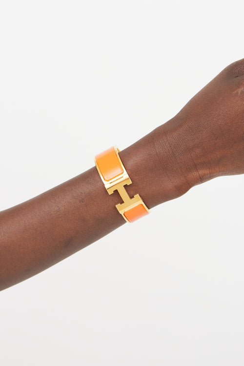 Hermès Orange Fruité Clic Clac H Bracelet