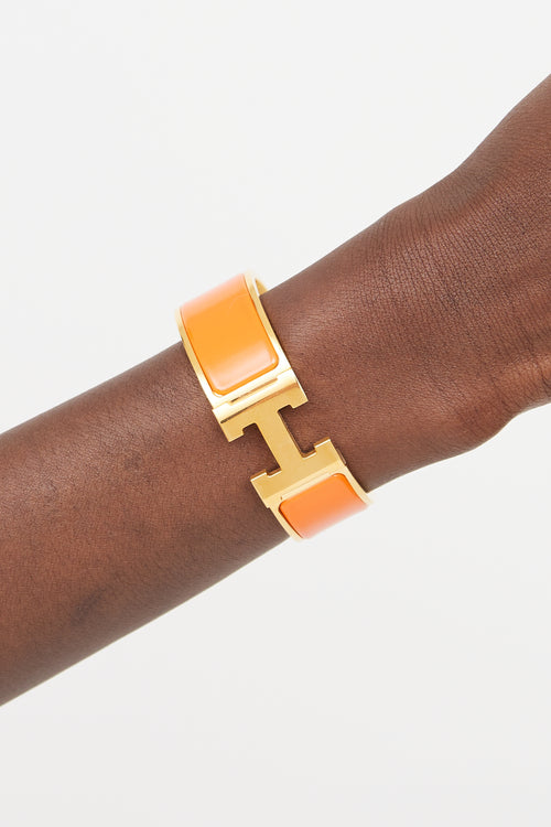 Hermès Orange Fruité Clic Clac H Bracelet