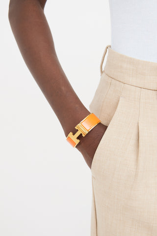 Hermès Orange Fruité Clic Clac H Bracelet