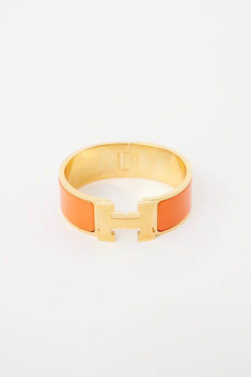 Hermès Orange Fruité Clic Clac H Bracelet