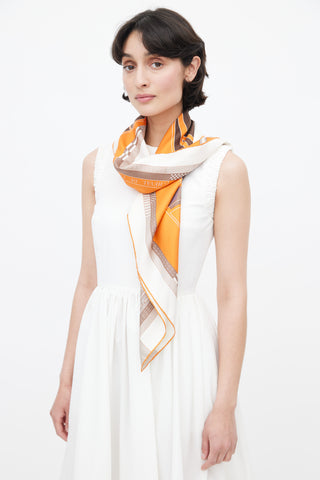 Hermès // Blue & Orange Silk Twill Scarf – VSP Consignment