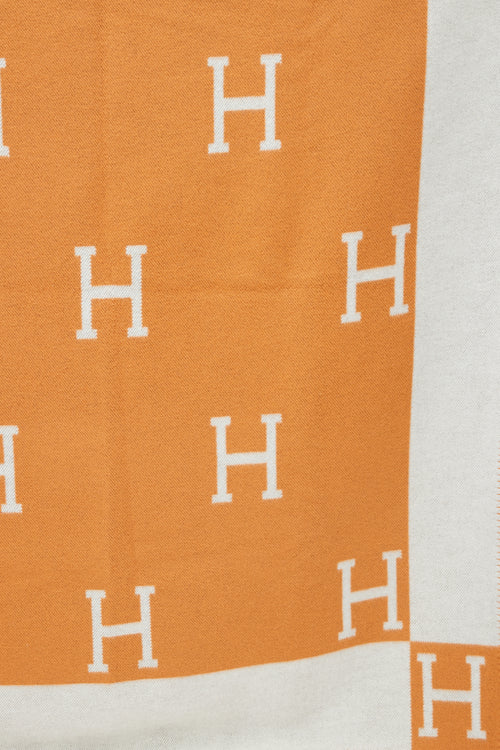 Hermès Orange & Grey Avalon Throw Blanket
