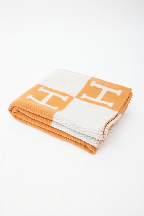 Hermès Orange & Grey Avalon Throw Blanket