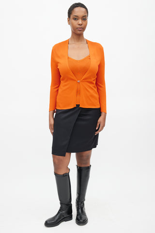 Hermès Orange Knit Tank & Cardigan Set