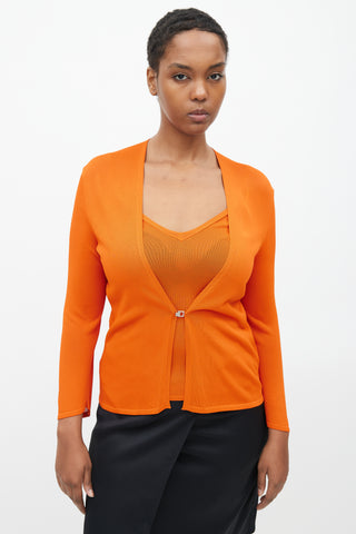 Hermès Orange Knit Tank & Cardigan Set