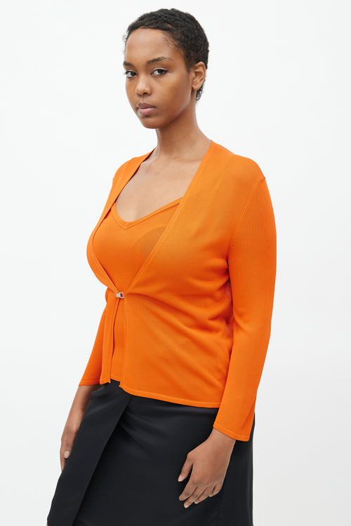 Hermès Orange Knit Tank & Cardigan Set