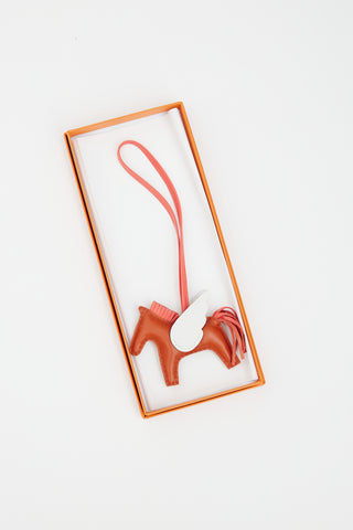 Hermès Orange Leather Access de Sac Rodeo Charm