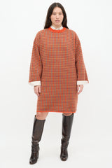Hermès Orange & Multicolour Cashmere Knit Sweater Dress