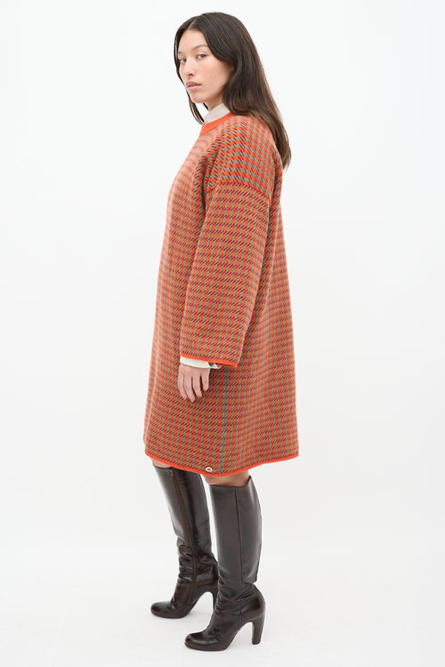 Hermès Orange & Multicolour Cashmere Knit Sweater Dress