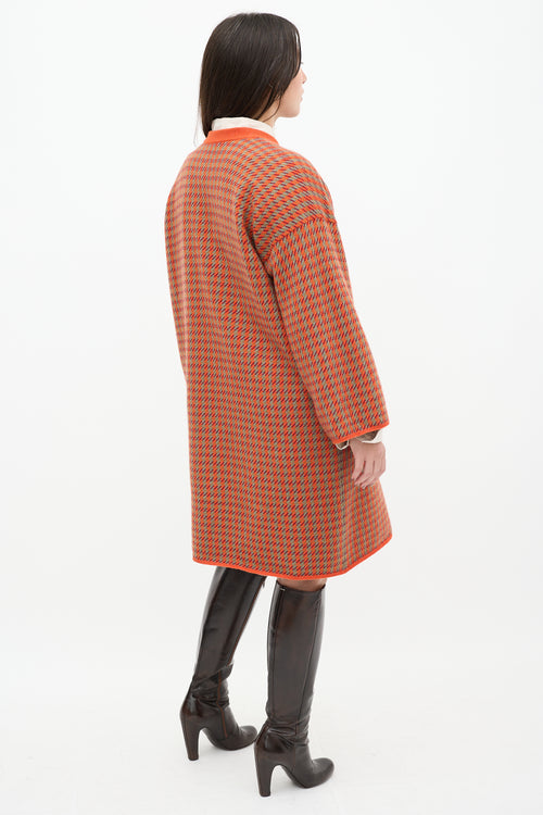 Hermès Orange & Multicolour Cashmere Knit Sweater Dress