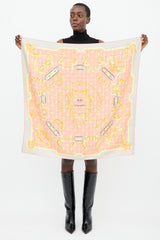 Hermès Orange & Multicolour Silk Mors et Gourmettes Remix 90 Scarf