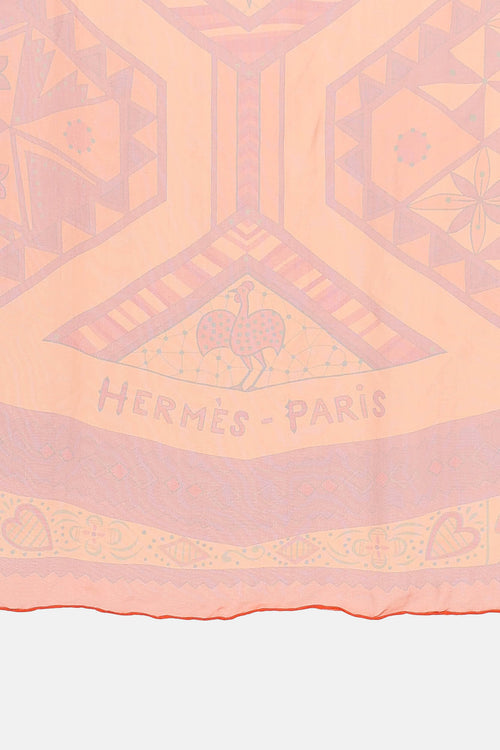 Hermès Ors Bleus D'Afrique Silk 145 Scarf