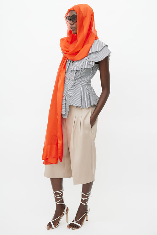 Hermès Orange Sheer Silk Scarf