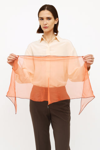Hermès Orange Silk Hermès Triangle Scarf