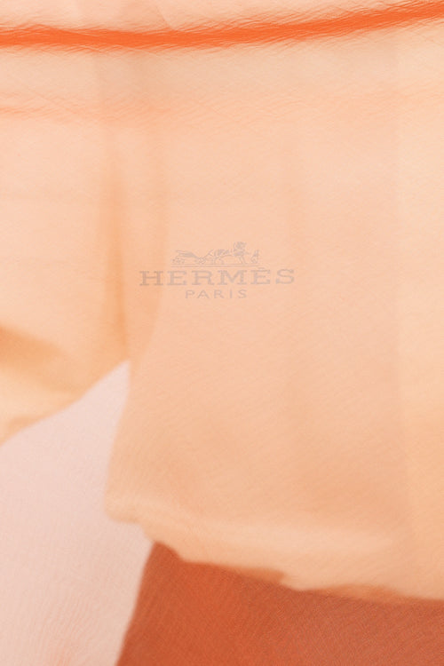 Hermès Orange Silk Hermès Triangle Scarf
