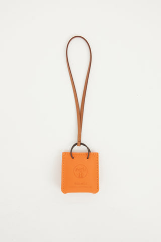 Hermès Orange Shopping Bag Charm