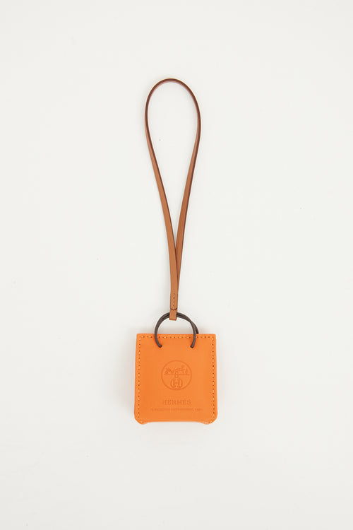 Hermès Orange Shopping Bag Charm