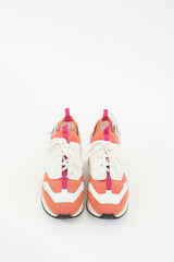 Hermès Orange & White Knit & Leather Athelete Sneaker