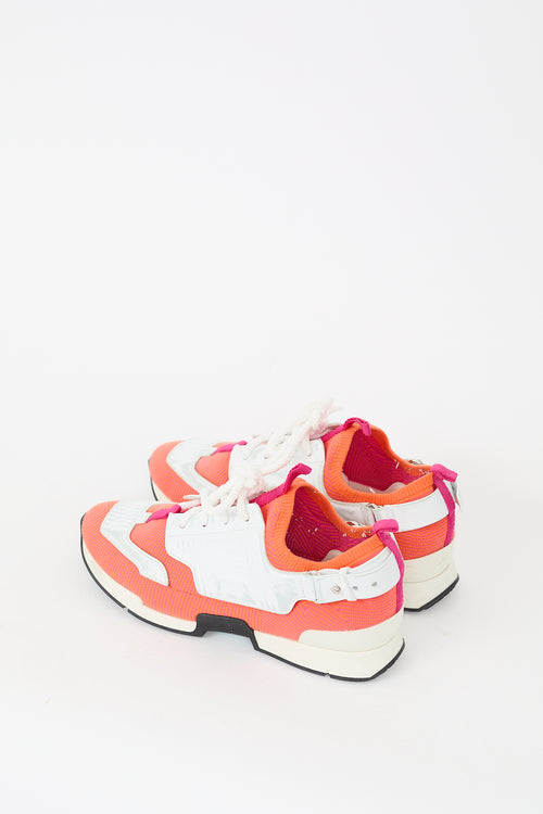 Hermès Orange & White Leather Athelete Sneaker