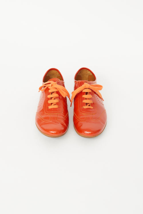 Hermès Orange Patent Marathon H Sneaker