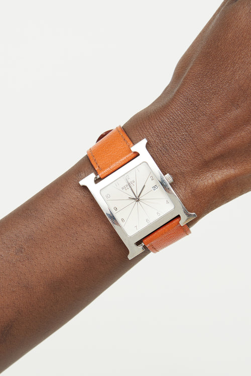 Hermès Orange Heure H Watch