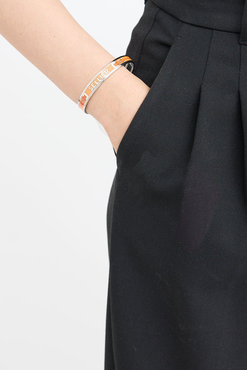 Hermès Sellier Enamel Narrow Bangle