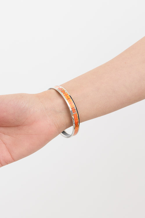 Hermès Sellier Enamel Narrow Bangle