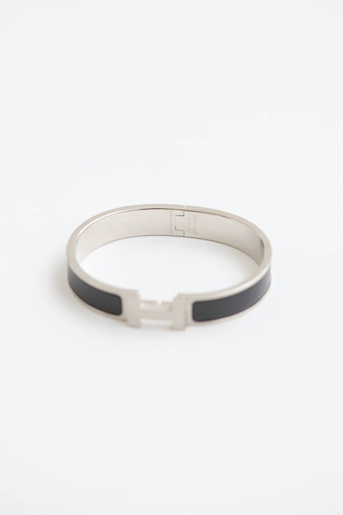Hermes Palladium Clic Clac H Bracelet