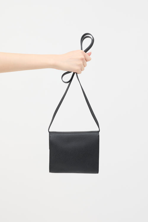 Hermès 2018 Noir Epsom Clic 16 Wallet On Strap Bag