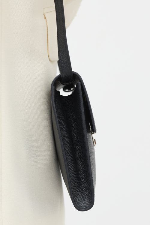 Hermès 2018 Noir Epsom Clic 16 Wallet On Strap Bag