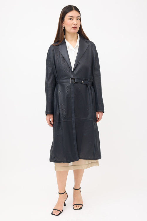Hermès Perforated Leather Coat