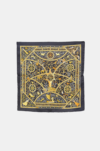 Hermès 2010 Silk Peuple du Vent 45 Scarf