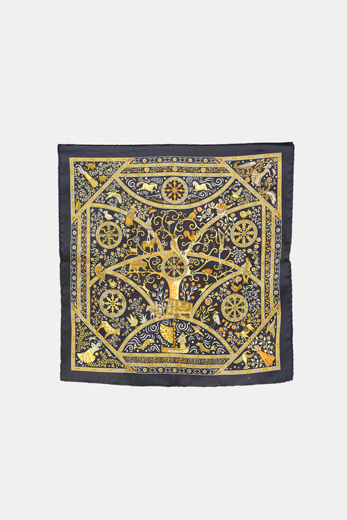 Hermès 2010 Silk Peuple du Vent 45 Scarf