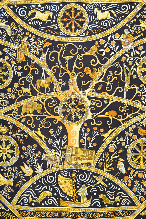 Hermès 2010 Silk Peuple du Vent 45 Scarf