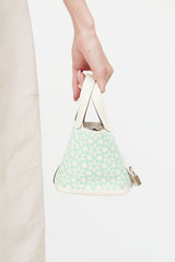 Hermès 2023 Nata & Vert Swift Lucky Daisy Micro Picotin Bag