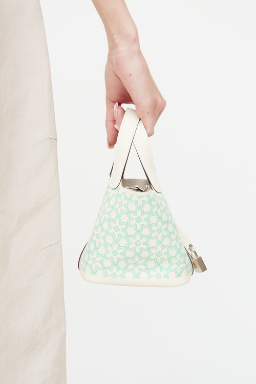 Hermès 2023 Nata & Vert Swift Lucky Daisy Micro Picotin Bag