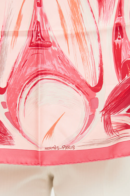 Hermès Pink 'La Tour Eiffel S'envole' Scarf