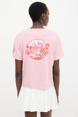 Hermès Pink & Multicolour Faubourg Rainbow Graphic T-Shirt