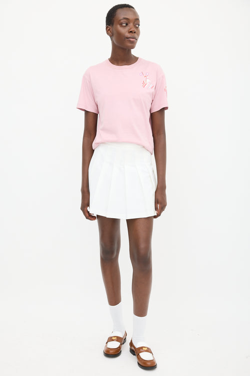 Hermès Pink & Multicolour Faubourg Rainbow Graphic T-Shirt