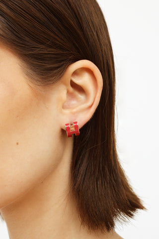 Hermès Rose Tropique Mini Pop H Earrings