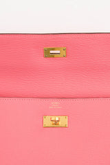 Hermès 2022 Rose Lipstick Kelly Chèvre Leather Wallet