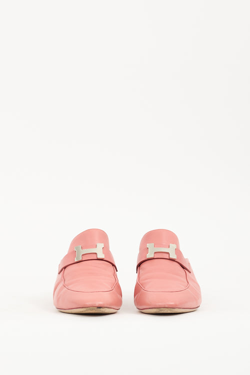 Hermès Pink Leather Paradis Mule