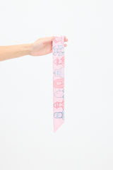 Hermès Pink & Light Blue Silk Dress Code Twilly